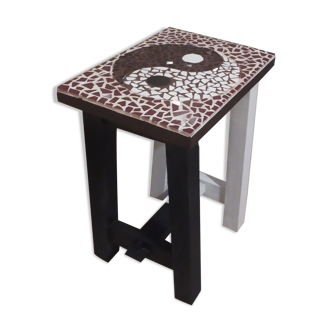 Side table UNIQUE handmade mosaic yin yang
