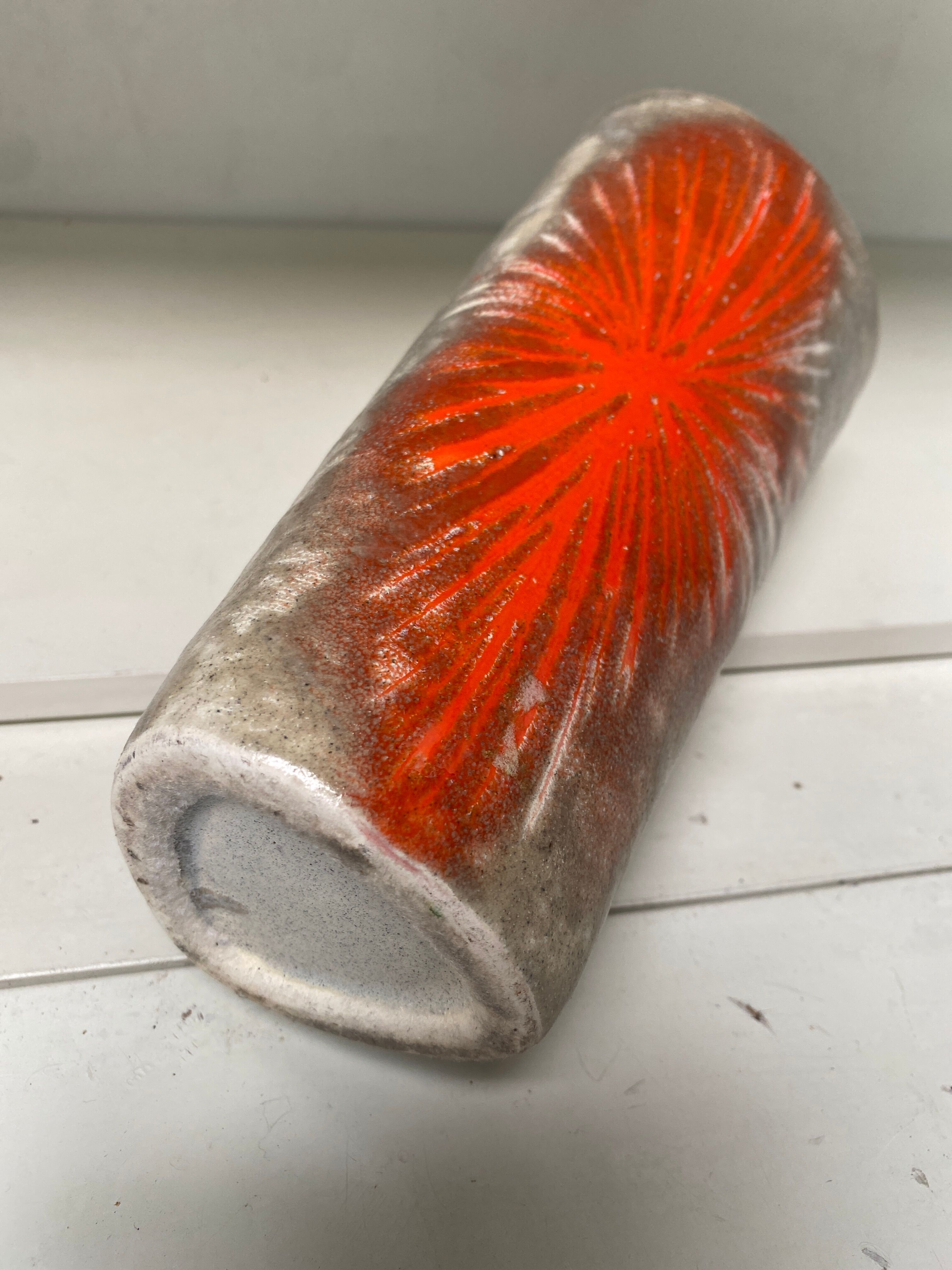 Flamed German ceramic vase