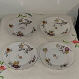 4 porcelain dessert plates - old - vintage