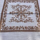 Beige and brown Austrian square tablecloth