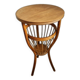 Rattan worker pedestal table from the 1950s