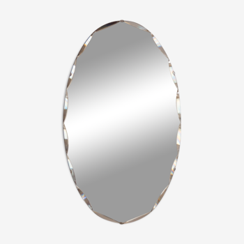 Miroir Art déco biseauté ovale