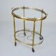 Small Mid-Century Italian Brass Bar Cart with Removable Tray, 1950s