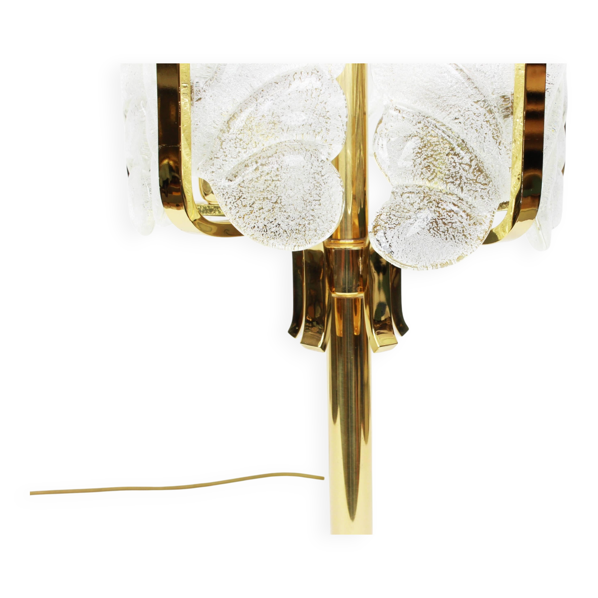 Table lamp by Carl Fagerlund for Orrefors, Murano glass leaves, 1960s