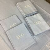 Vintage Damask Monogram Tablecloth & Napkins