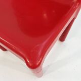 Set of 6 red chairs model 4875 by Carlo Bartoli for Kartell, 1970