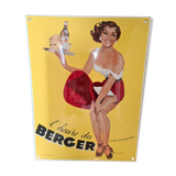 Pin'up berger enamel plate