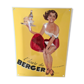 Plaque émaillée pin'up berger