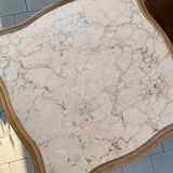 Louis XV bedside tables in beige marble