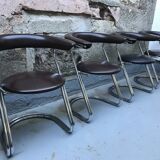 Set of 4 vintage cantilever chairs