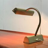 Mid-century brass swan neck table lamp in Hollywood Regency style from the 1960s.