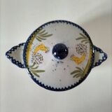 Earthenware bowl with lid from Charolles, village decoration.