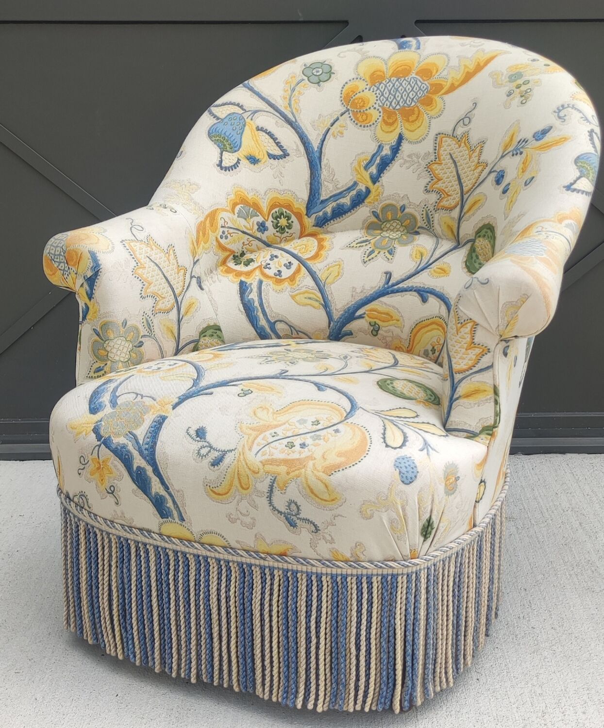 Ancien fauteuil crapaud
