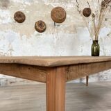 Vintage farm table with spindle legs.