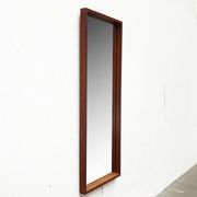 Minimalist mid-century German mirror in teak by Zier-Form, 1960s.