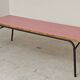 Large canteen table in pink formica and metal.