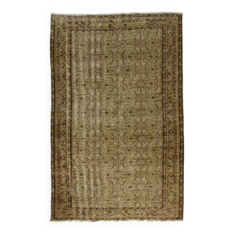 Tapis vintage turc tissé à la main unique en son genre - charme vintage rustique 243x 151
