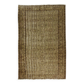 One-of-a-kind turkish handwoven vintage rug - rustic vintage charm 243x 151