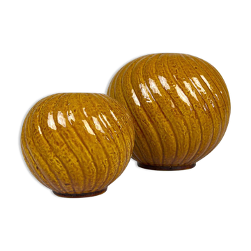 Rare pair of mid-century modern vases by Gunnar Nylund, Rörstrand, Sweden, 1940s.