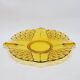 Old Art Deco Dish In Amber Crystal Czechoslovakia
