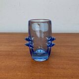 Blue glass vase model 20064 in Mid-Century style by Vladislav Urban for Hermanova Hut, 1960s.