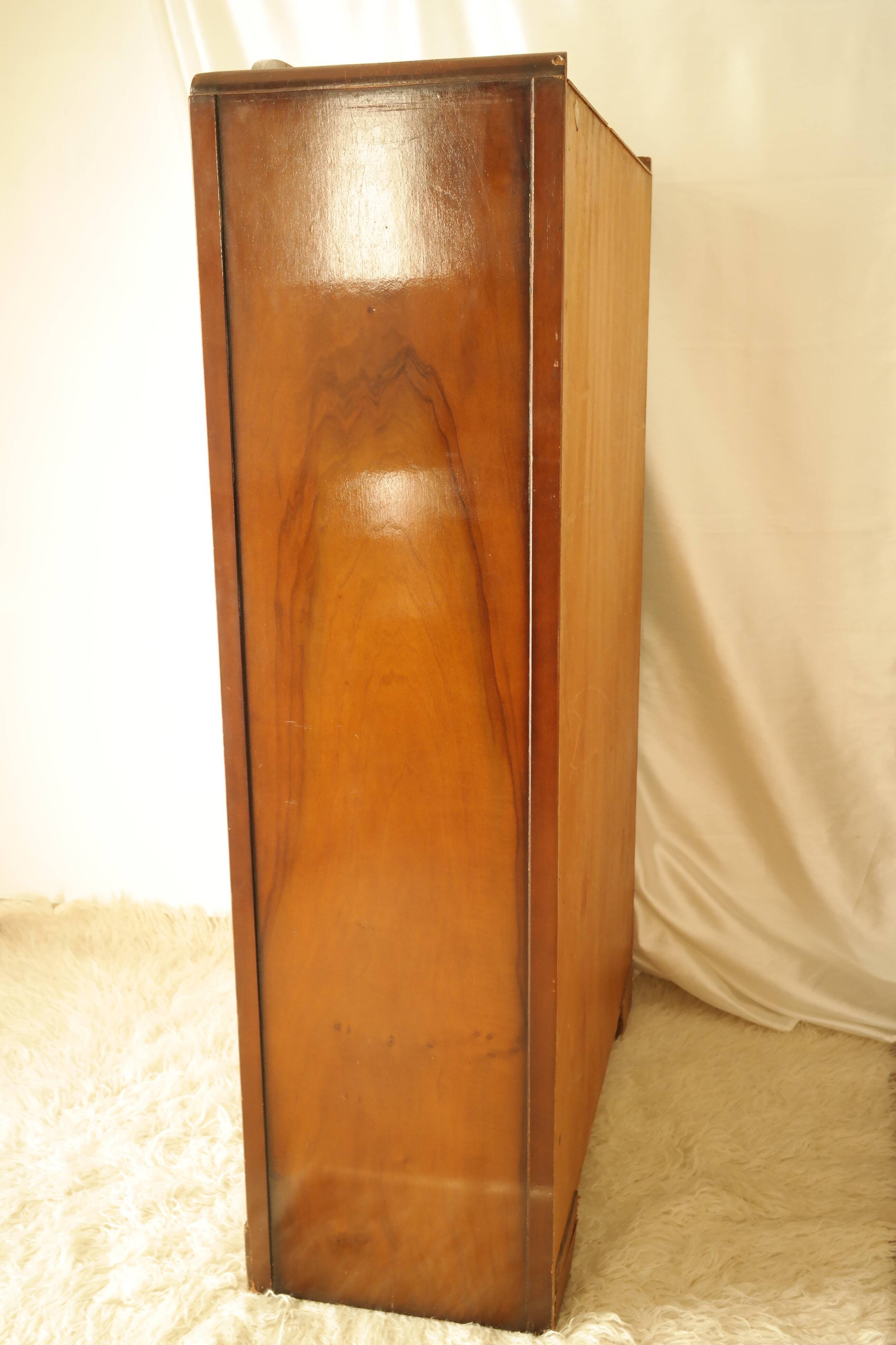 English art deco student wardrobe in walnut
