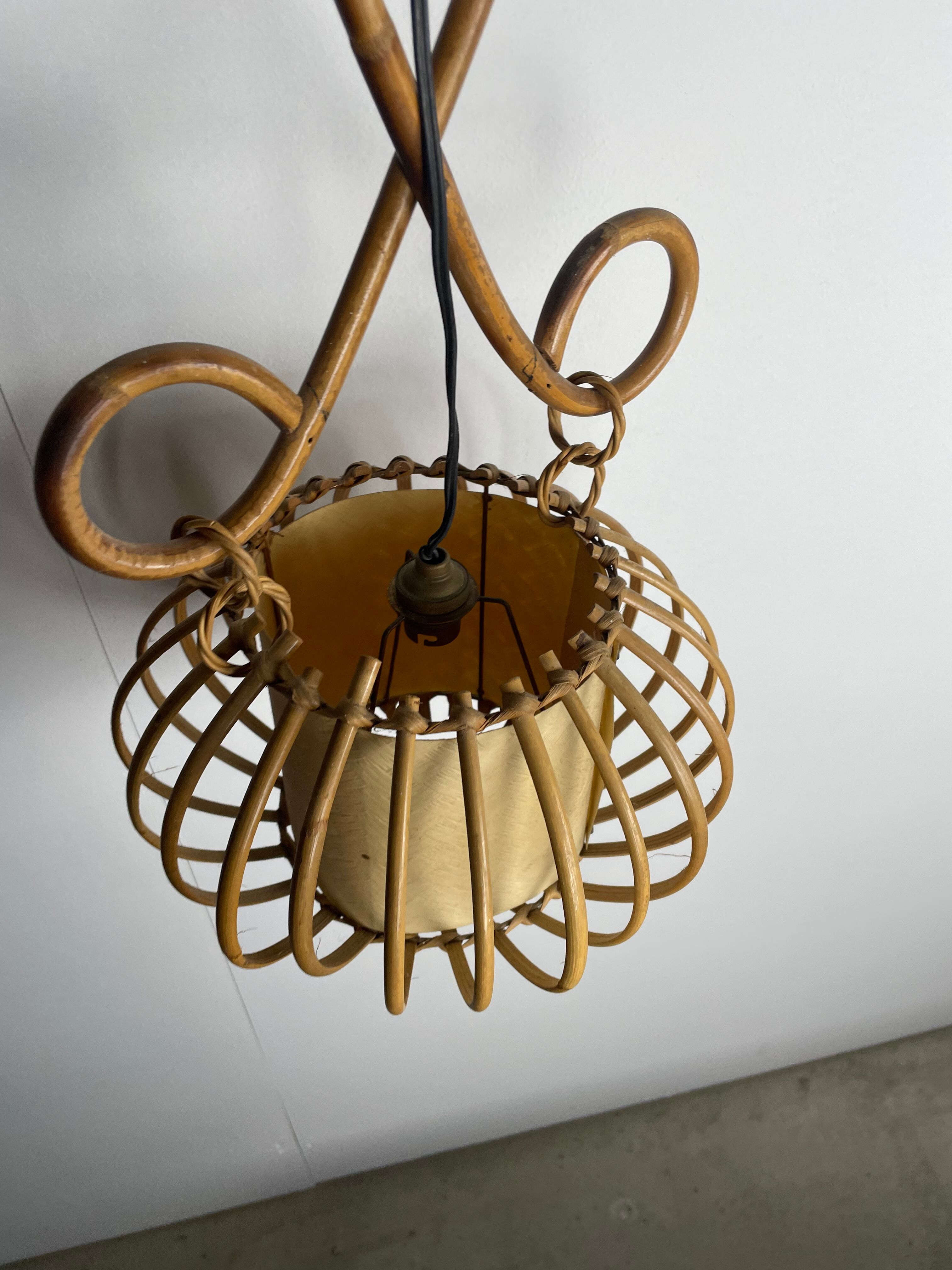 Vintage rattan suspension, 1950