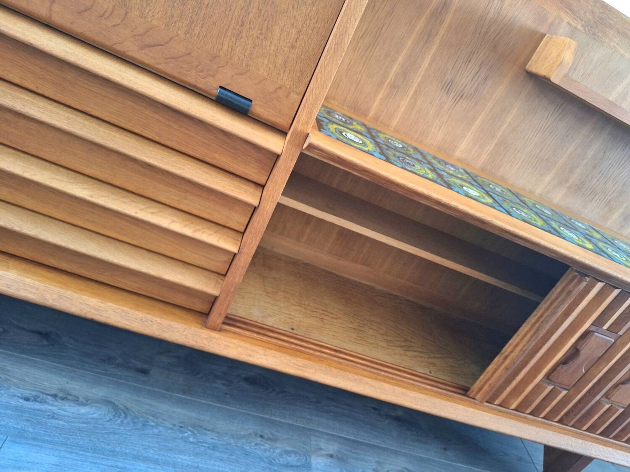 Guillerme et Chambron high sideboard, bar buffet, vintage secretary