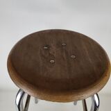 Industrial metal and wood stool
