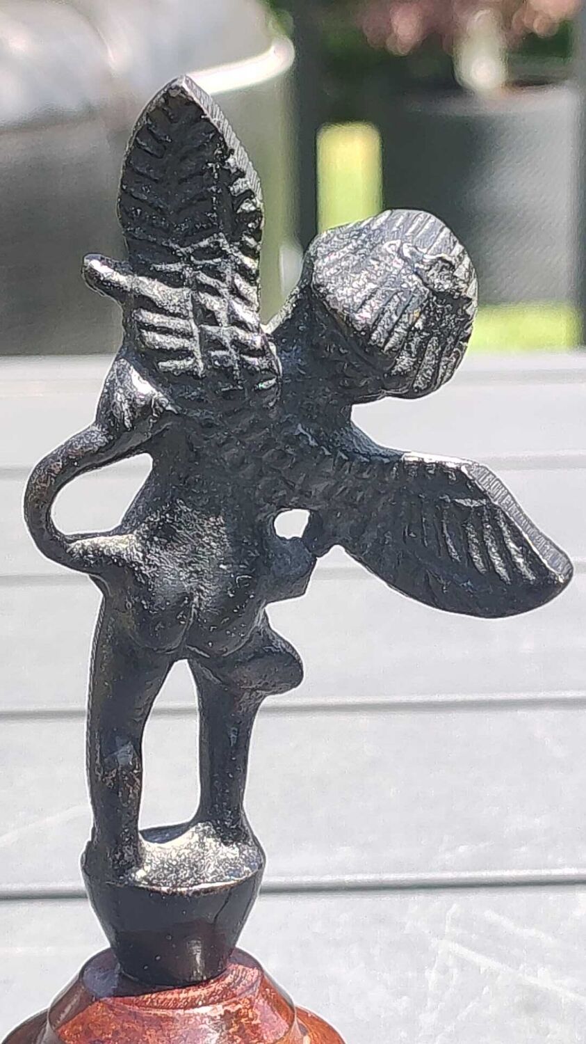 Pair of table bells musician angels in copper metal and bronze