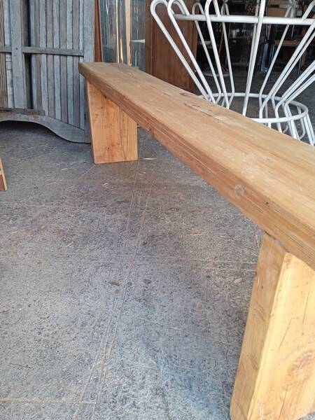 Bench 180 cm old solid wood with patina