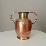 Antique amphora vase in brass and copper