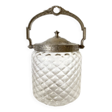 Old biscuit bucket in glass and metal