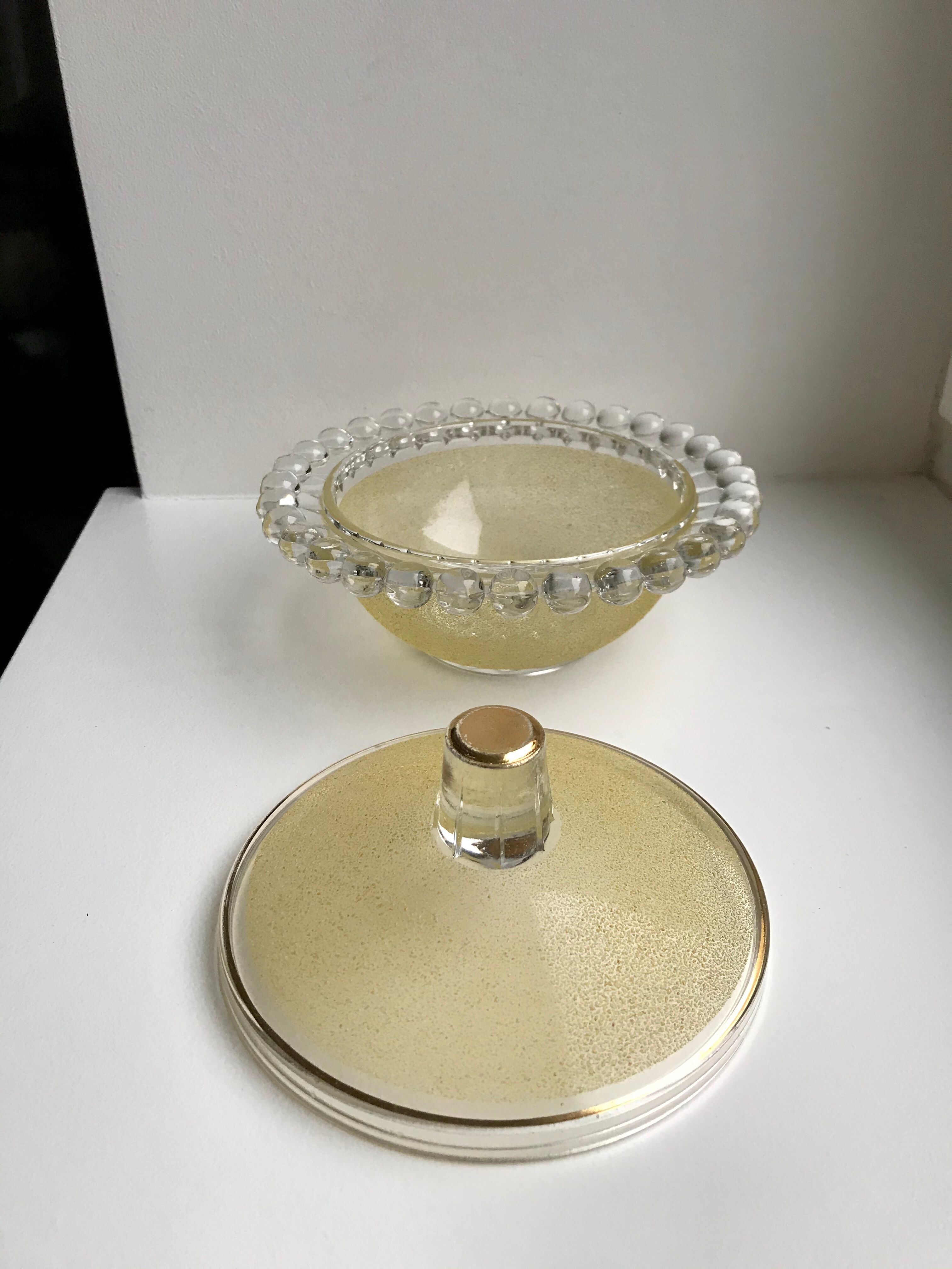 Yellow granita glass box 50s-60s