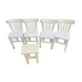 4 chaises bistrot peintes en jaune