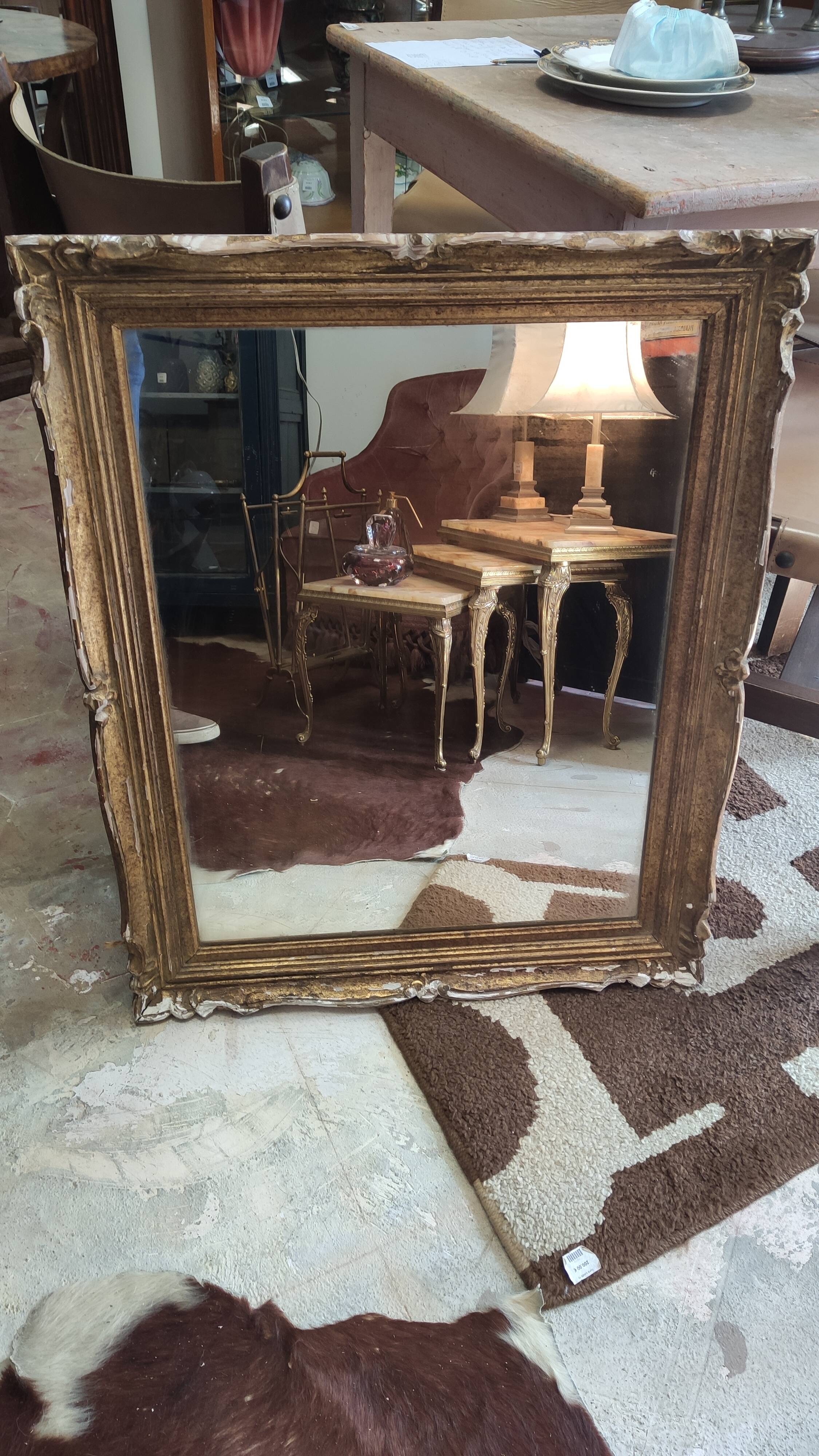 Miroir bois doré glace ancienne