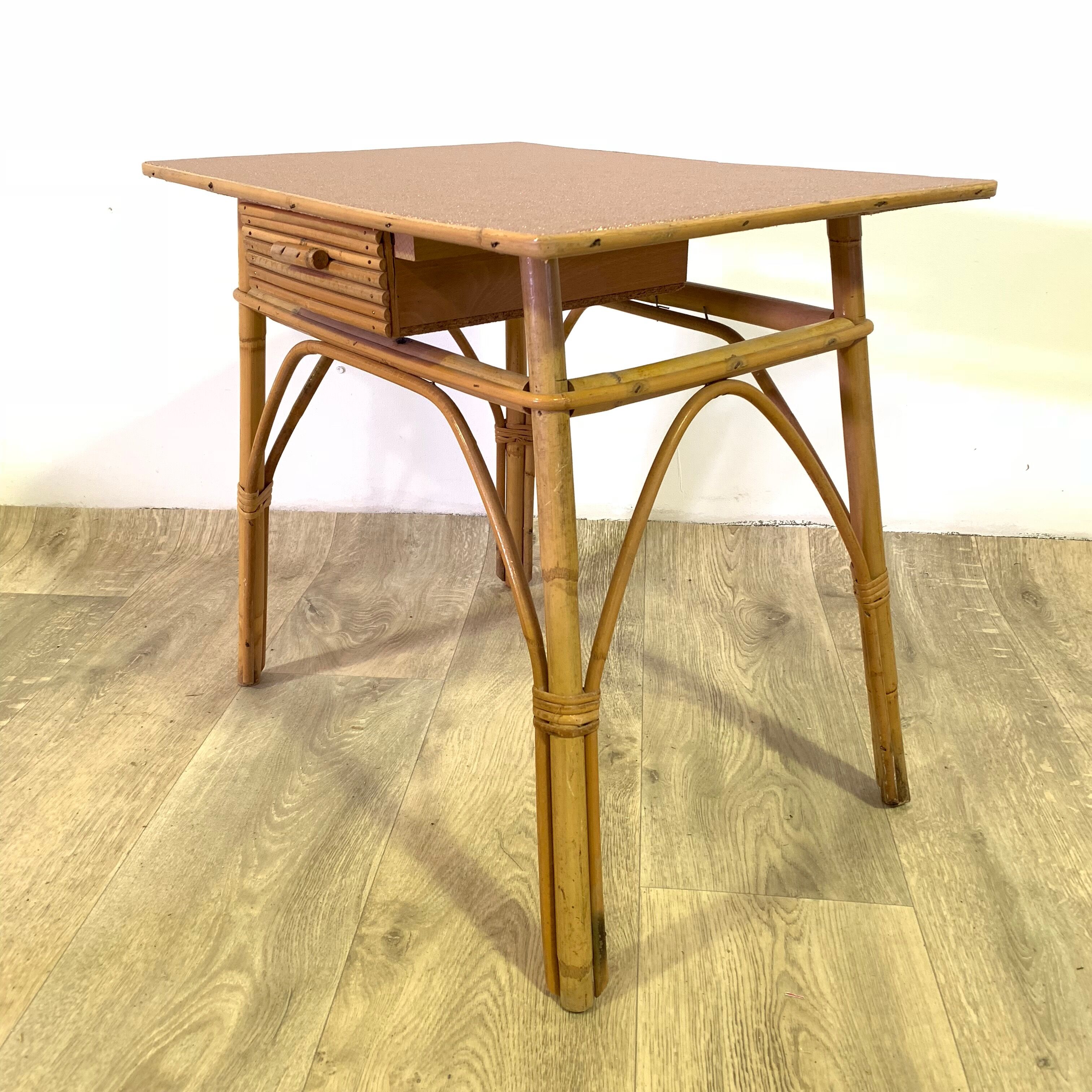 Rattan child desk and Chair