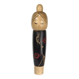 Kokeshi doll plum blossom by master Sato Suigai (Japan 1920 - ?)