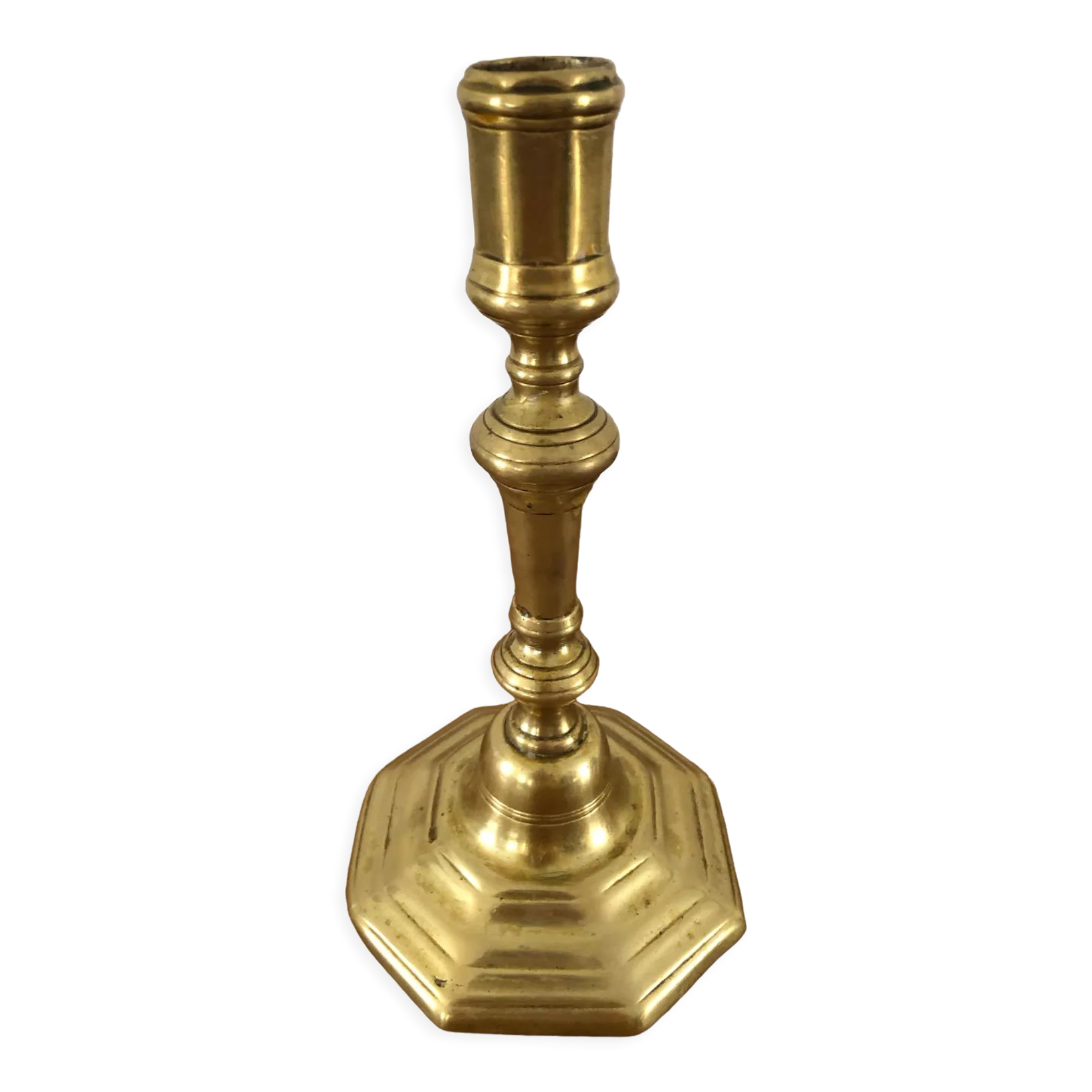 Antique brass candle holder