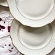 Set of 6 antique dessert plates with gilding, Sologne porcelain
