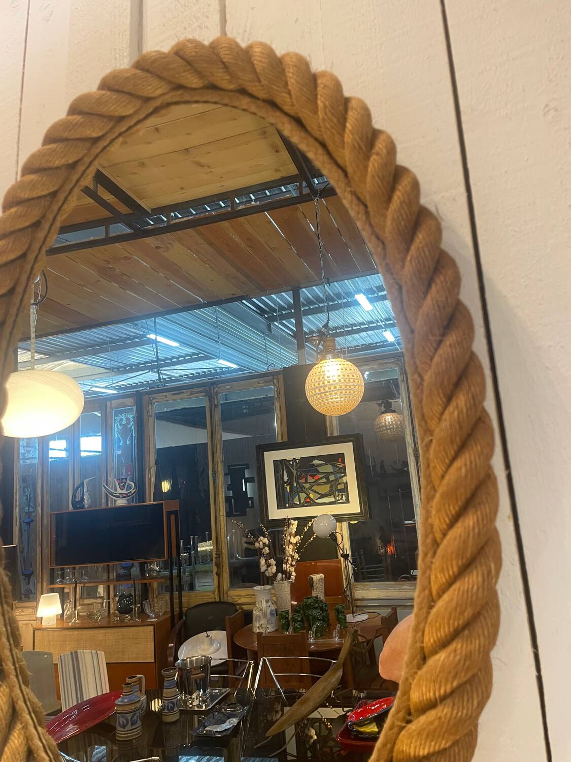 Large rope mirror