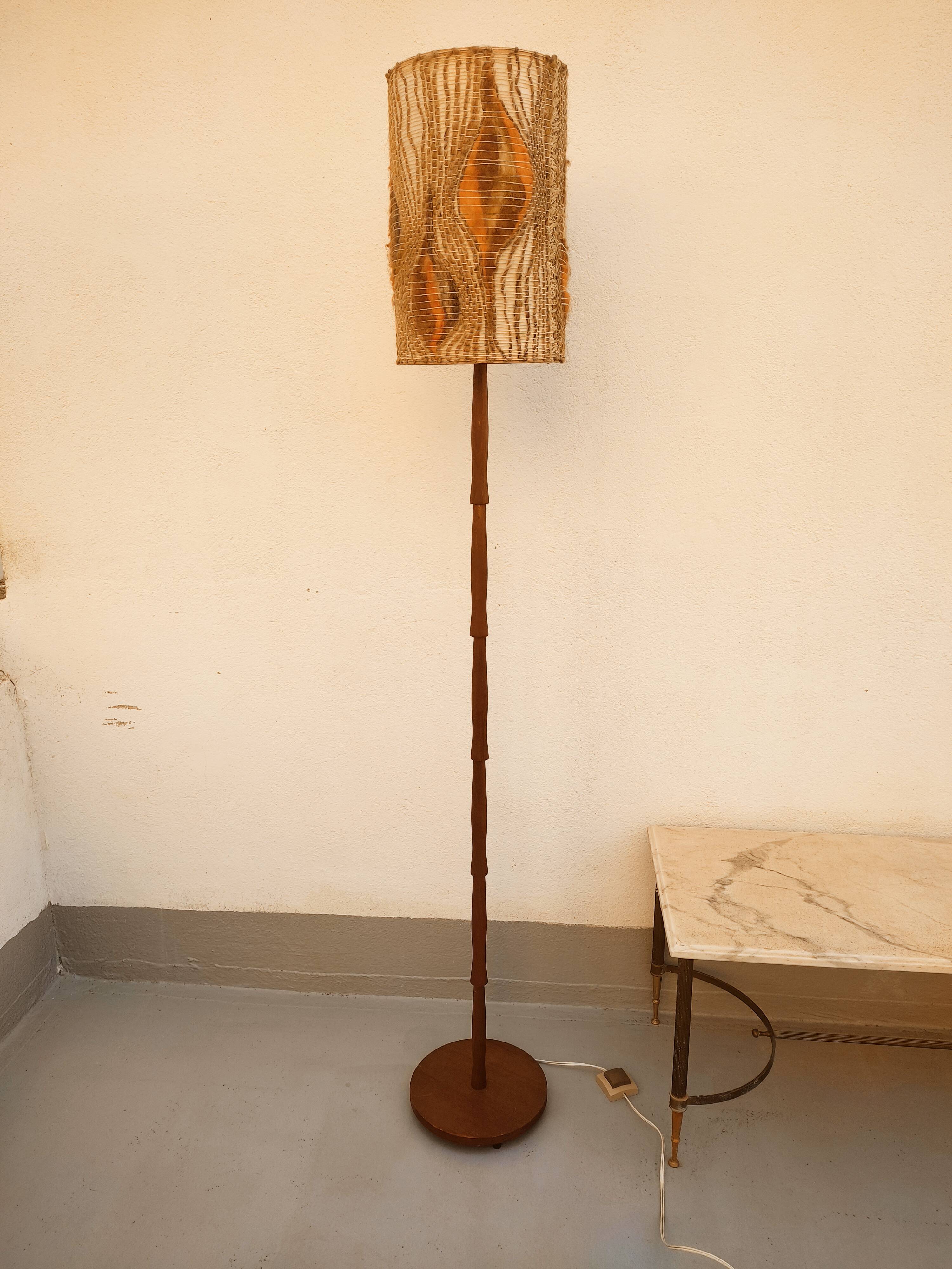 Scandinavian teak floor lamp