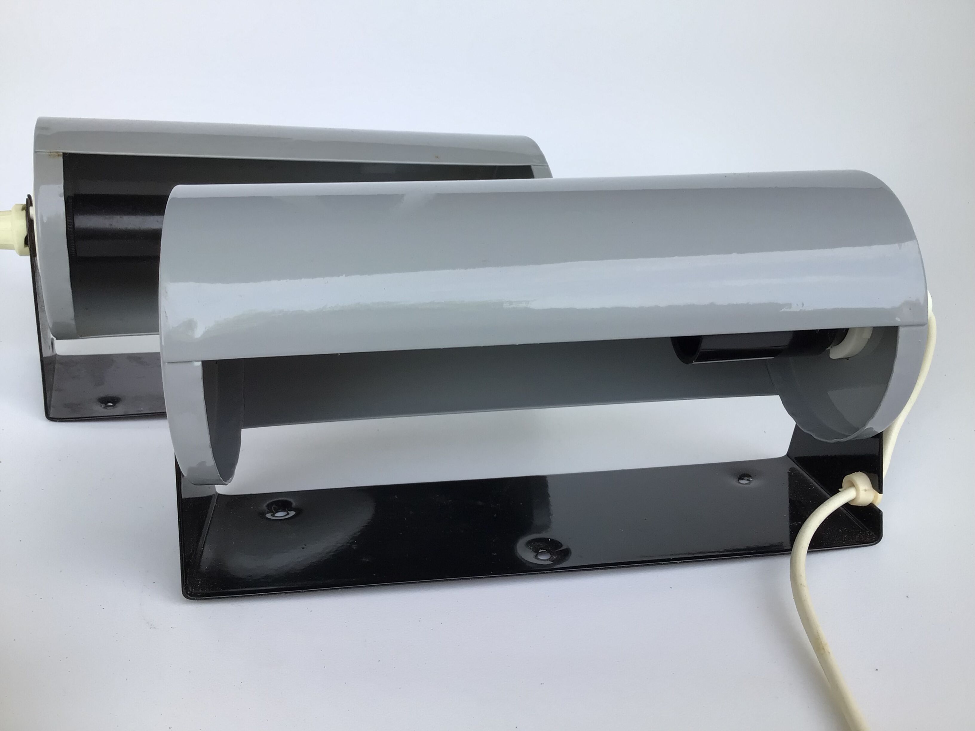 2 Wall lamps metal rolls gray ikea 80's