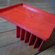 Pencil jar / letter range, vintage 80s, red plastic