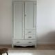 Art Deco wardrobe with shelves and drawers, renovated wood.