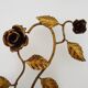 Pair of vintage wall lights with gold metal foliage flowers, 1960s