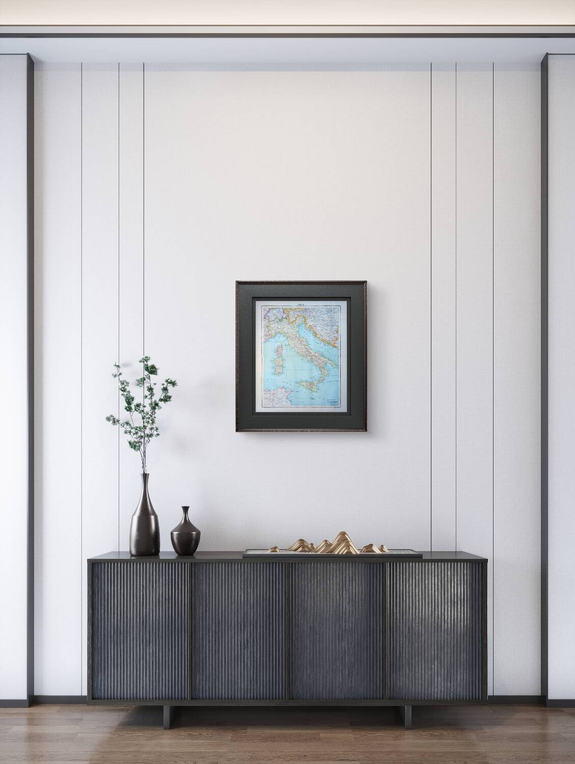 Italy, original map printed in 1907.