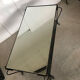 Vintage wrought iron coffee table with mirror and glass top