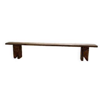 Brutalist solid oak bench 1950 popular art