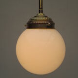 brass and white opaline hanging